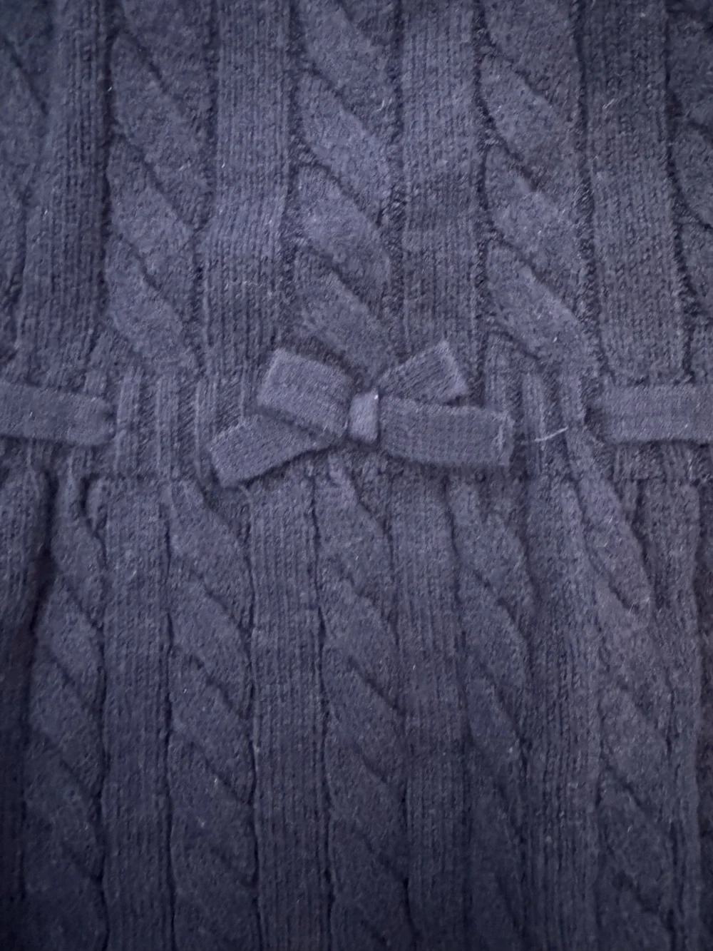 Gymboree Navy Cable-Knit Bow-Accent Sweater